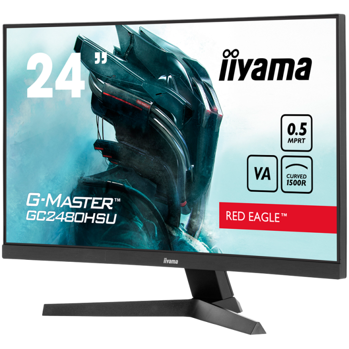 IIYAMA Monitor LED GC2480HSU-B1 23.6" VA Curved 1920 x 1080 180Hz 300 cd/m 3000:1 HDMI DP USB HUB Tilt