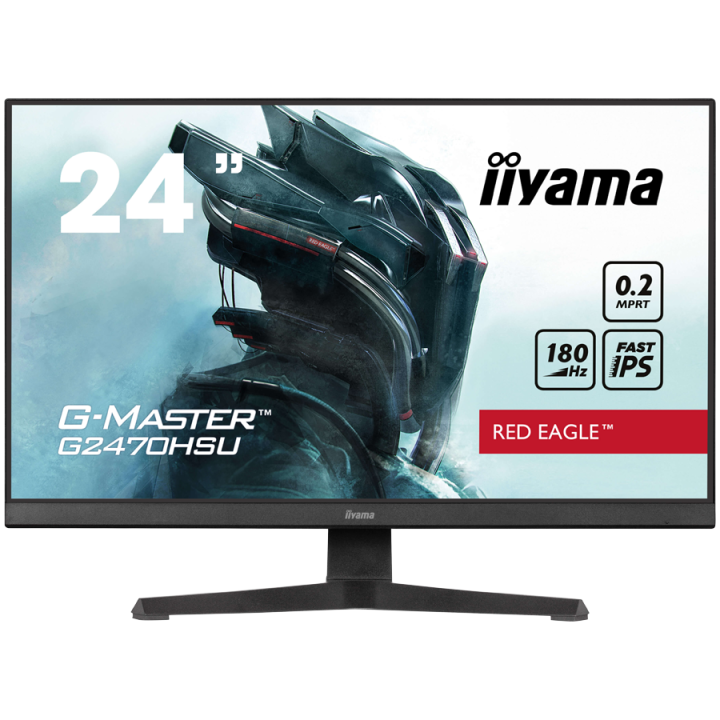 IIYAMA Monitor LED G2470HSU-B6 Fast IPS 1920 x 1080 @180Hz 0.2ms 300 cd/m² 1000:1 HDCP HDMI DP 4xUSB Hub 3.2 tilt