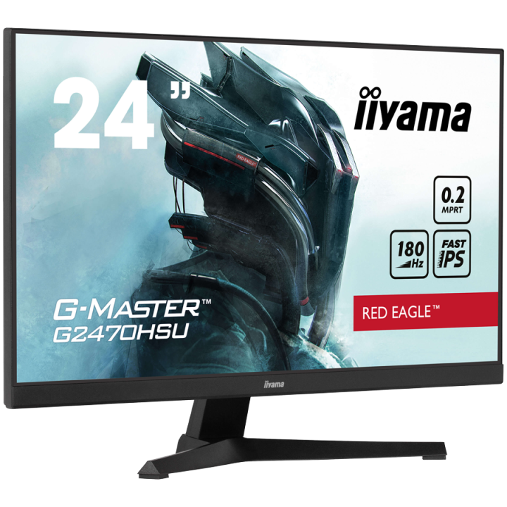 IIYAMA Monitor LED G2470HSU-B6 Fast IPS 1920 x 1080 @180Hz 0.2ms 300 cd/m² 1000:1 HDCP HDMI DP 4xUSB Hub 3.2 tilt