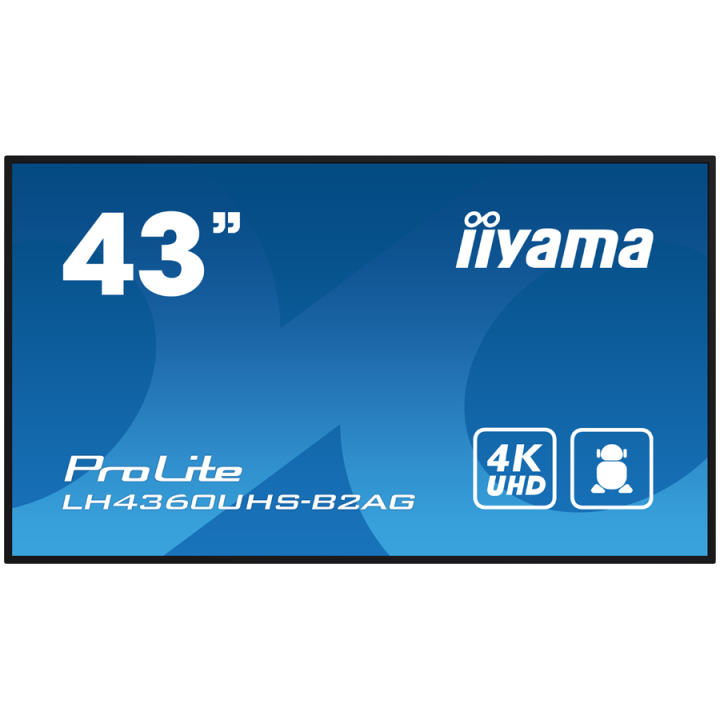 IIYAMA LFD LH4360UHS-B2AG 42.5" VA 3840 x 2160 @60Hz 500 cd/m² 5000:1 8.5ms Android 11 OS, iiSignage², FailOver, EShare landscap