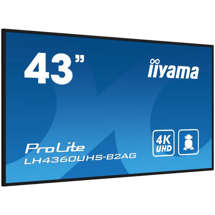 IIYAMA LFD LH4360UHS-B2AG 42.5" VA 3840 x 2160 @60Hz 500 cd/m² 5000:1 8.5ms Android 11 OS, iiSignage², FailOver, EShare landscap