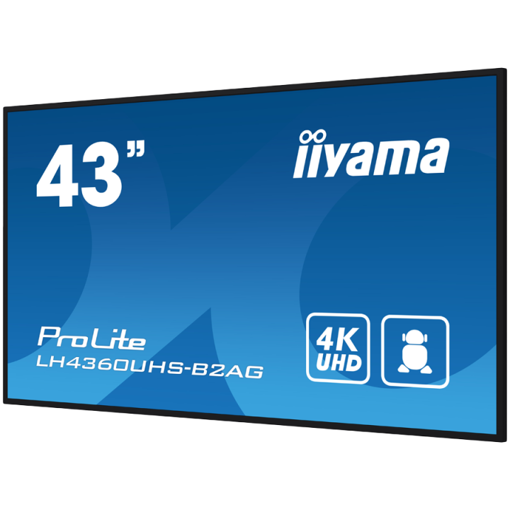 IIYAMA LFD LH4360UHS-B2AG 42.5" VA 3840 x 2160 @60Hz 500 cd/m² 5000:1 8.5ms Android 11 OS, iiSignage², FailOver, EShare landscap