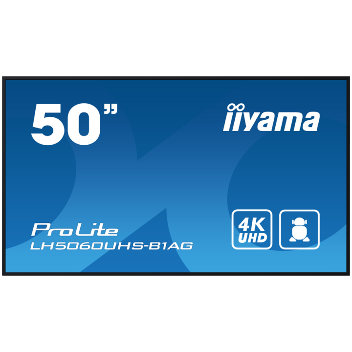 IIYAMA LFD LH5060UHS-B1AG 50" 4K UHD professional digital signage 3840x2160 16:9 500 cd/m² 1200:1 8ms Android 11 OS, iiSignage²,