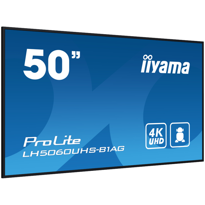 IIYAMA LFD LH5060UHS-B1AG 50" 4K UHD professional digital signage 3840x2160 16:9 500 cd/m² 1200:1 8ms Android 11 OS, iiSignage²,
