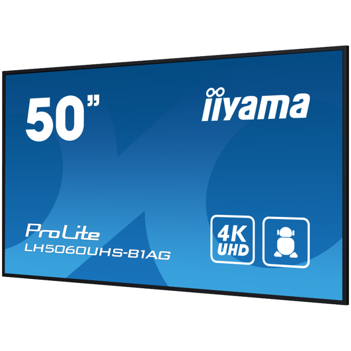 IIYAMA LFD LH5060UHS-B1AG 50" 4K UHD professional digital signage 3840x2160 16:9 500 cd/m² 1200:1 8ms Android 11 OS, iiSignage²,