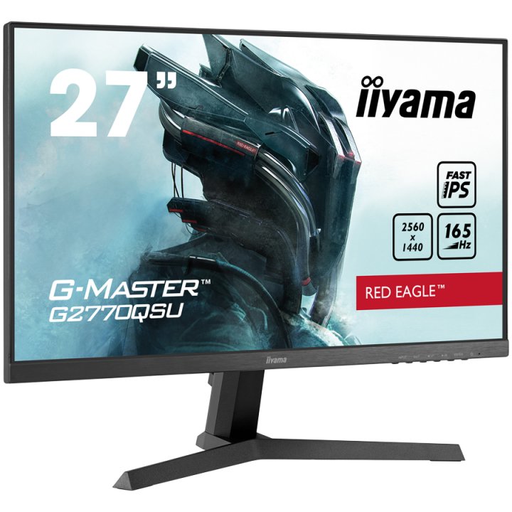 IIYAMA Monitor LED G2770QSU-B1 Fast IPS, matte finish 2560 x 1440 @165Hz 400 cd/m² 0.5ms HDMI DP USB Hub tilt