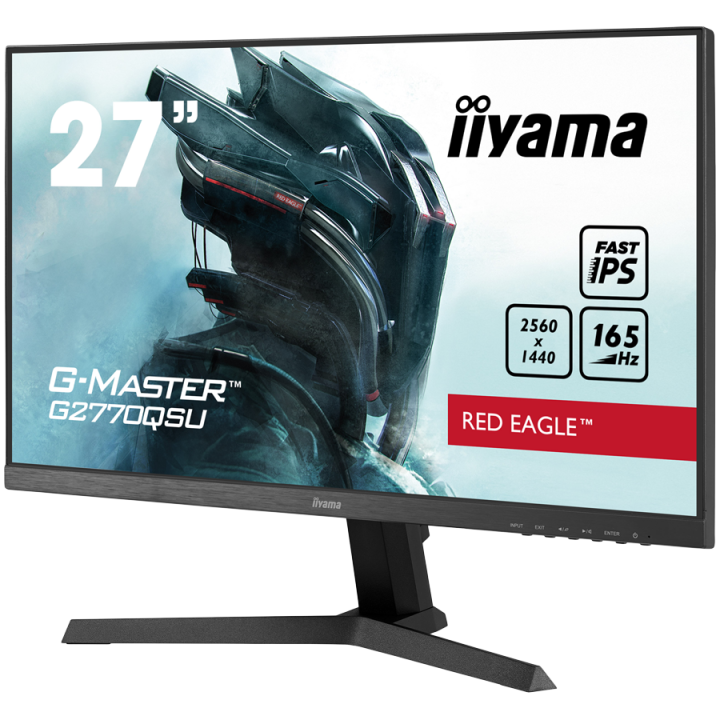 IIYAMA Monitor LED G2770QSU-B1 Fast IPS, matte finish 2560 x 1440 @165Hz 400 cd/m² 0.5ms HDMI DP USB Hub tilt