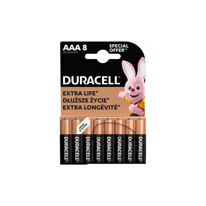 BATERIE ALCALINA DURACELL LR03 BLISTER 8 BUC
