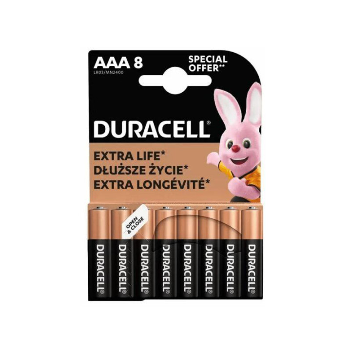 BATERIE ALCALINA DURACELL LR03 BLISTER 8 BUC