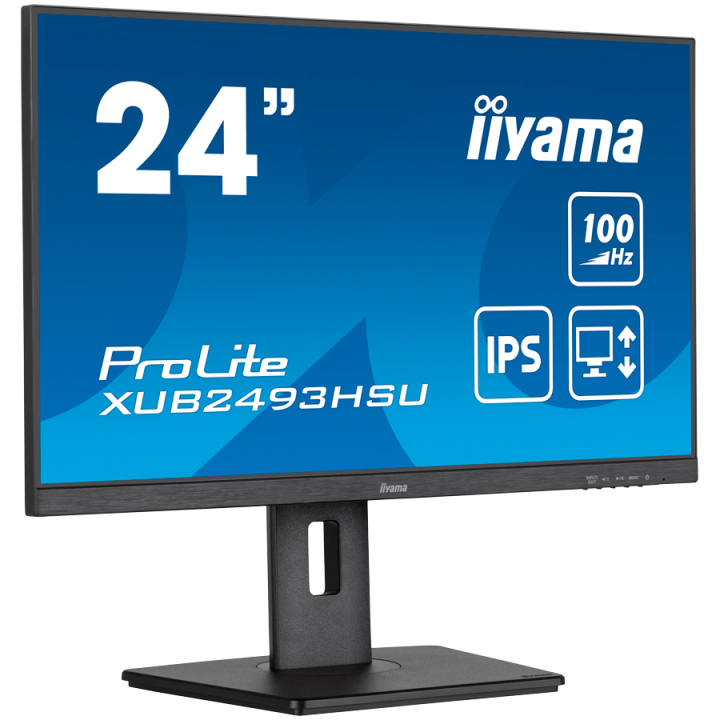 IIYAMA Prolite XUB2493HSU-B7 Business Monitor - 60.5 cm (23.8"), FULL HD (1920x1080), IPS LED, 100Hz, 300 cd/m², matte / black