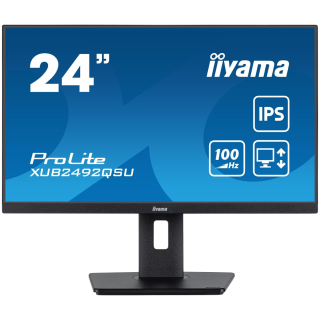 IIYAMA Monitor LED XUB2492QSU-B1 23.8" IPS 2560 x 1440 @100Hz 300 cd/m² 1000:1 0.5ms HDMI DP USB-Hub height, swivel, tilt, pivot