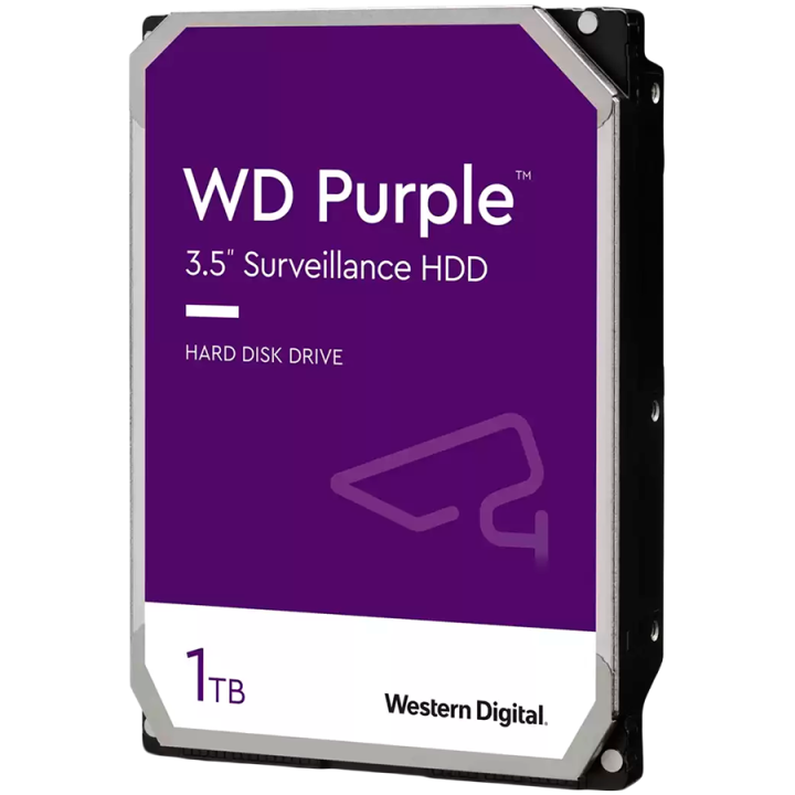 HDD Video Surveillance WD Purple 1TB CMR, 3.5'', 64MB, 5400 RPM, SATA, TBW: 180-EOL-WD11PURZ