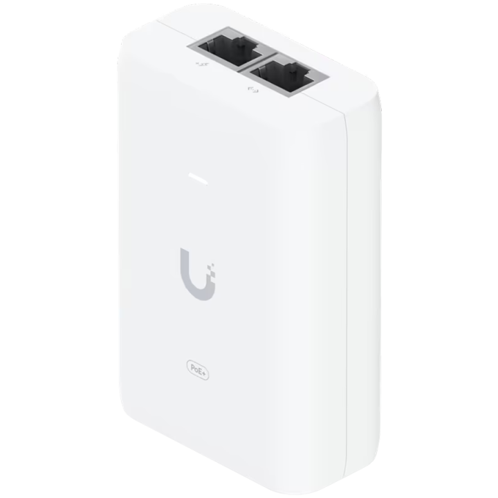 Ubiquiti U-POE+ adapter 30W, powers UniFi PoE+ devices, reduce dependency on PoE switch power, Contains RJ45 data input, AC cabl