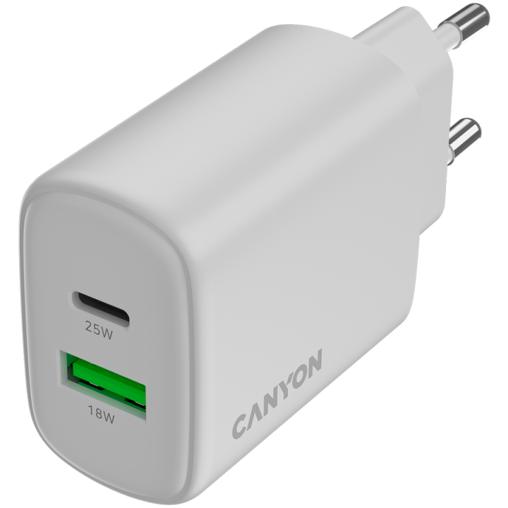 CANYON charger OnCharge 250 25W 1xPD 1xQC EU White