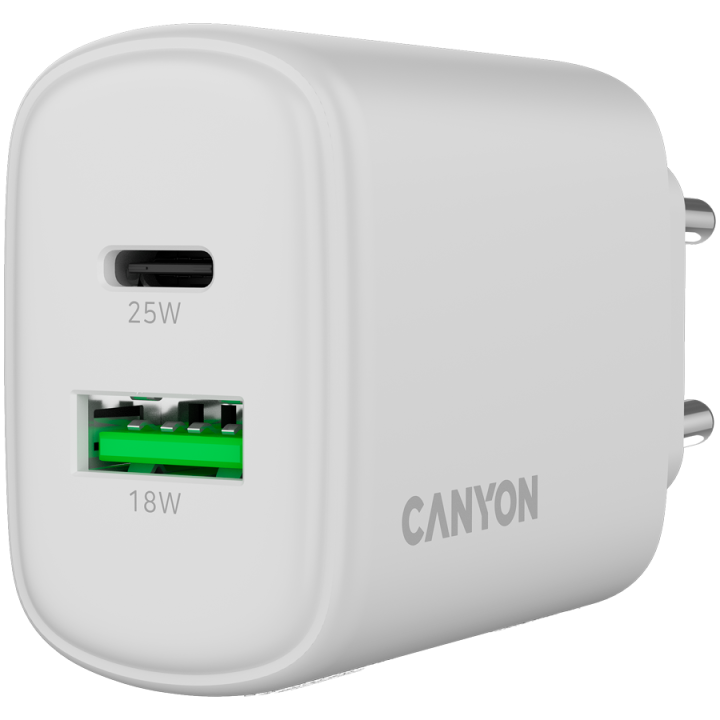 CANYON charger OnCharge 250 25W 1xPD 1xQC EU White