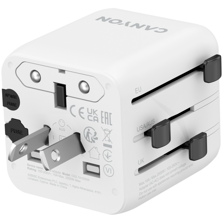 CANYON Travel Adapter OnTour One EU/UK/US/AUS White