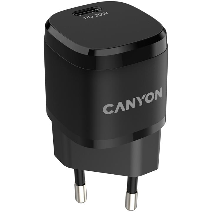 CANYON H-20-05, PD 20W Input: 100V-240V, Output: 1 port charge: USB-C:PD 20W (5V3A/9V2.22A/12V1.66A) , Eu plug, Over- Voltage , 