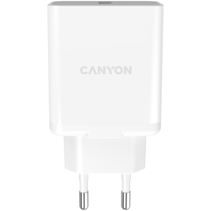 CANYON H-36-01, QC3.0 36W WALL Charger with 1-USB A Input: 100V-240V, Output: USB-A:QC3.0 36W (5V3A/9V3.0A/12V3.0A), Eu plug , O