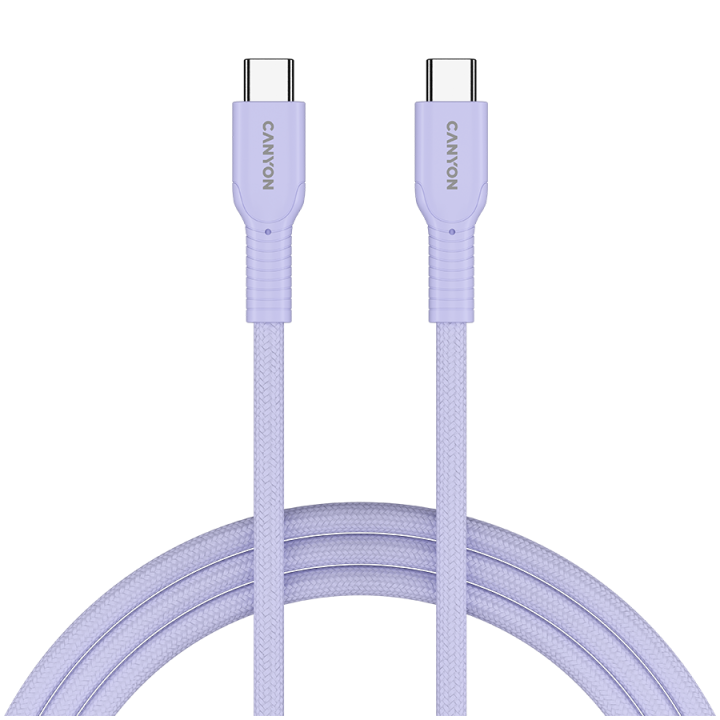 CANYON cable OnWire 60CL C-C 60W COLOR Braided 1m Purple
