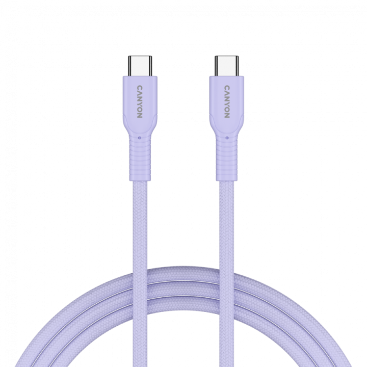 CANYON cable OnWire 60CL C-C 60W COLOR Braided 1m Purple