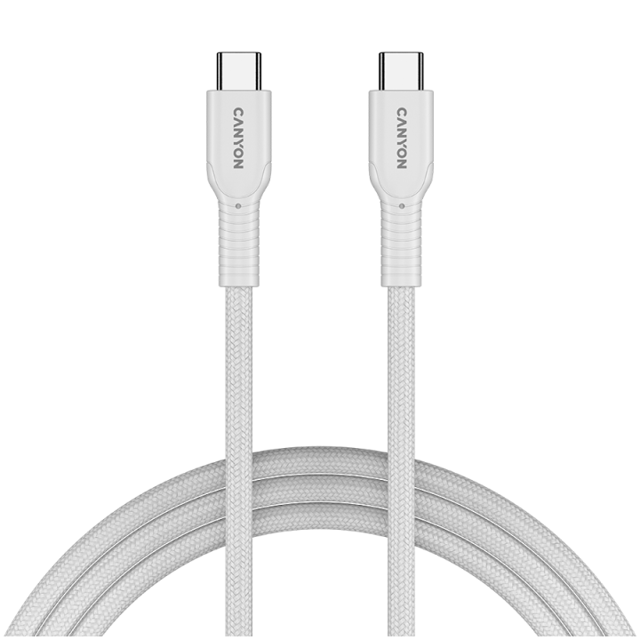 CANYON cable OnWire 60CL C-C 60W COLOR Braided 1m White