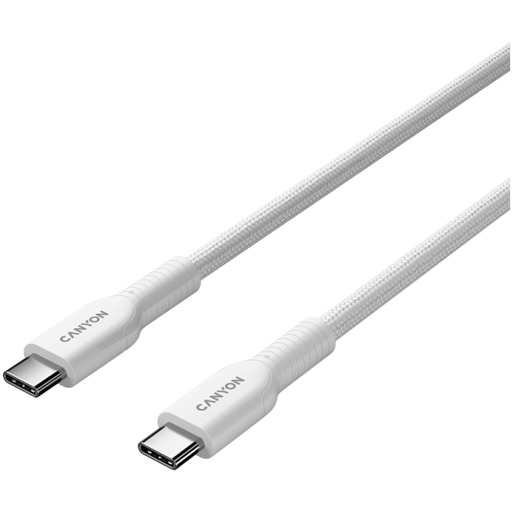 CANYON cable OnWire 60CL C-C 60W COLOR Braided 1m White
