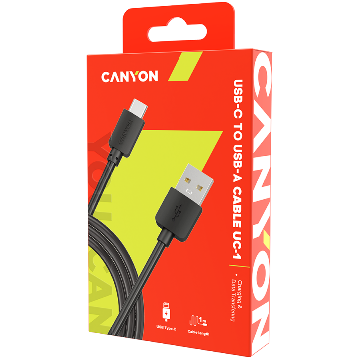 CANYON cable UC-1 USB-C 5W 1m Black