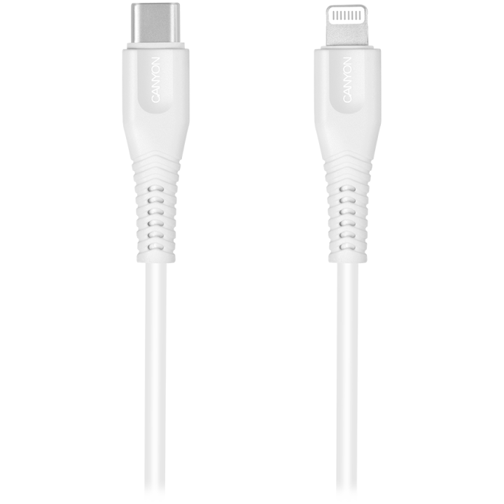 CANYON cable MFI-4 Type-C to Lightning 1.2m White