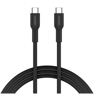 CANYON cable OnWire 60CL C-C 60W COLOR Braided 1m Black