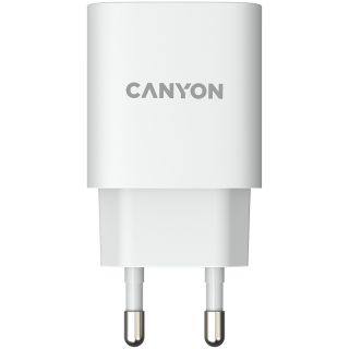CANYON H-20-04, PD 20W/QC3.0 18W WALL Charger with 1-USB A+ 1-USB-C Input: 100V-240V, Output: 1 port charge: USB-C:PD 20W (5V3A/