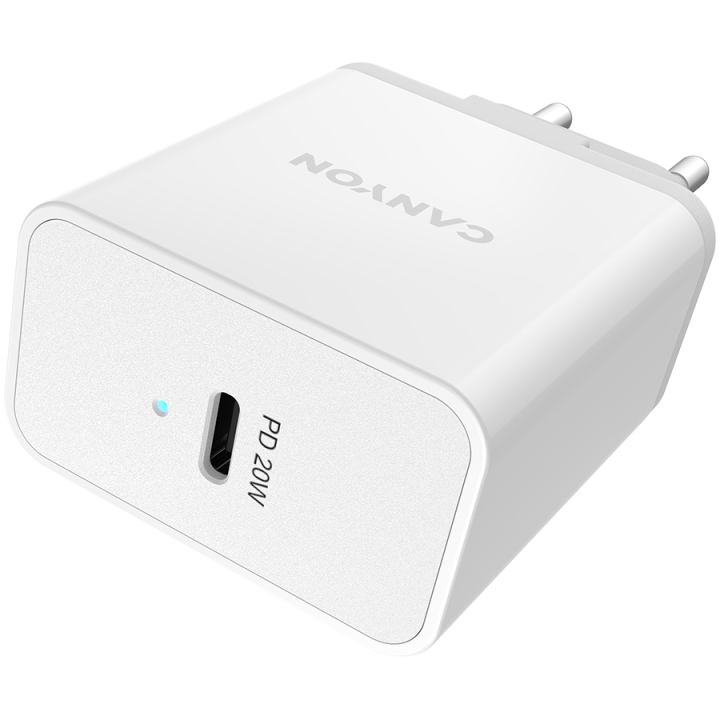 CANYON H-20, PD WALL Charger, Input: 110V-240V, Output:PD 20W, Eu plug, Over-load, over-heated, over-current and short circuit p
