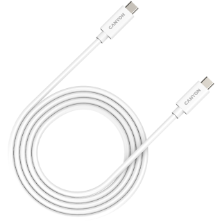 CANYON UC-42, cable, U4-CC-5A2M-E, USB4 TYPE-C to TYPE-C cable assembly 20G 2m 5A 240W(ERP) with E-MARK, CE, ROHS, white