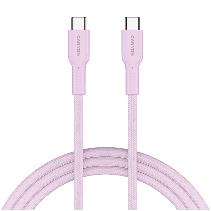 CANYON cable OnWire 60CL C-C 60W COLOR Braided 1m Pink