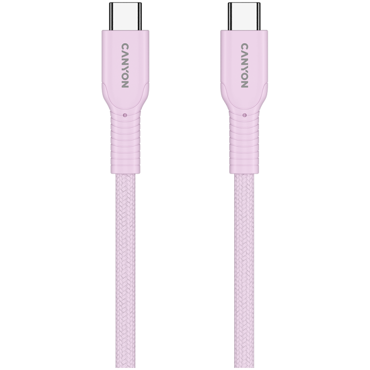 CANYON cable OnWire 60CL C-C 60W COLOR Braided 1m Pink