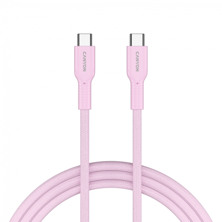 CANYON cable OnWire 60CL C-C 60W COLOR Braided 1m Pink