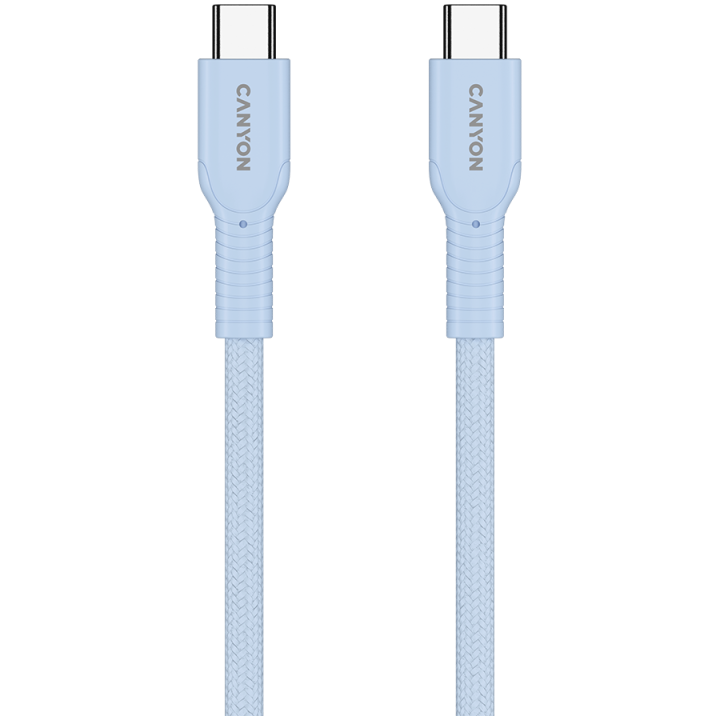CANYON cable OnWire 60CL C-C 60W COLOR Braided 1m Light Blue