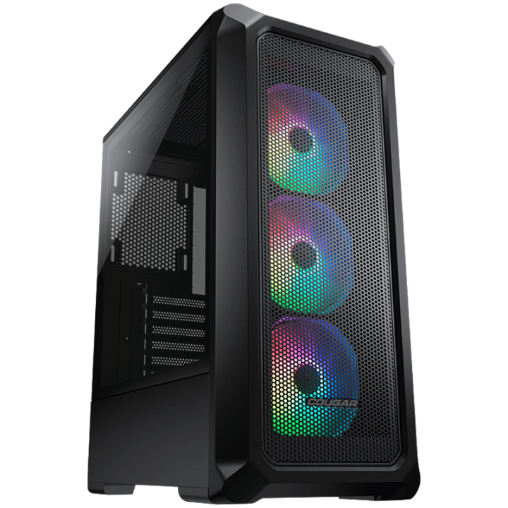 COUGAR Archon 2 Mesh RGB PC Case, Mid Tower, Black + PSU STC600, 600W Preinstalled