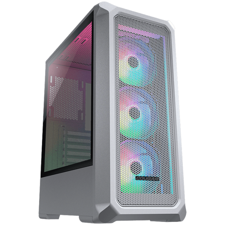 COUGAR Archon 2 Mesh RGB PC Case, Mid Tower, White + PSU STC600, 600W Preinstalled