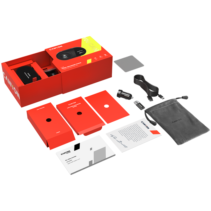 CANYON car recorder DVR25 WQHD 2.5K 1440p Wi-Fi Black