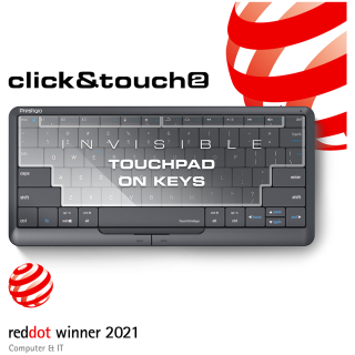Prestigio Click&Touch 2, wireless multimedia smart keyboard with touchpad embedded into keys, auto-switch between keyboard and t