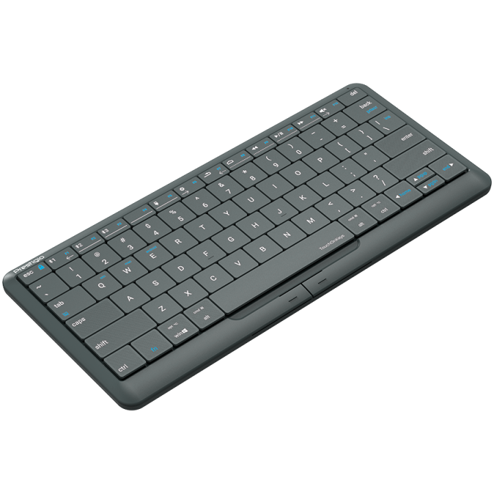 Prestigio Click&Touch 2, wireless multimedia smart keyboard with touchpad embedded into keys, auto-switch between keyboard and t