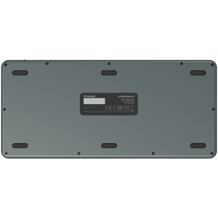 Prestigio Click&Touch 2, wireless multimedia smart keyboard with touchpad embedded into keys, auto-switch between keyboard and t