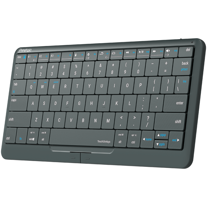 Prestigio Click&Touch 2, wireless multimedia smart keyboard with touchpad embedded into keys, auto-switch between keyboard and t