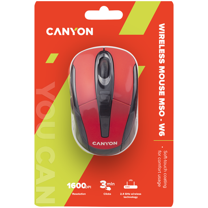 CANYON mouse MSO-W6 Wireless Red