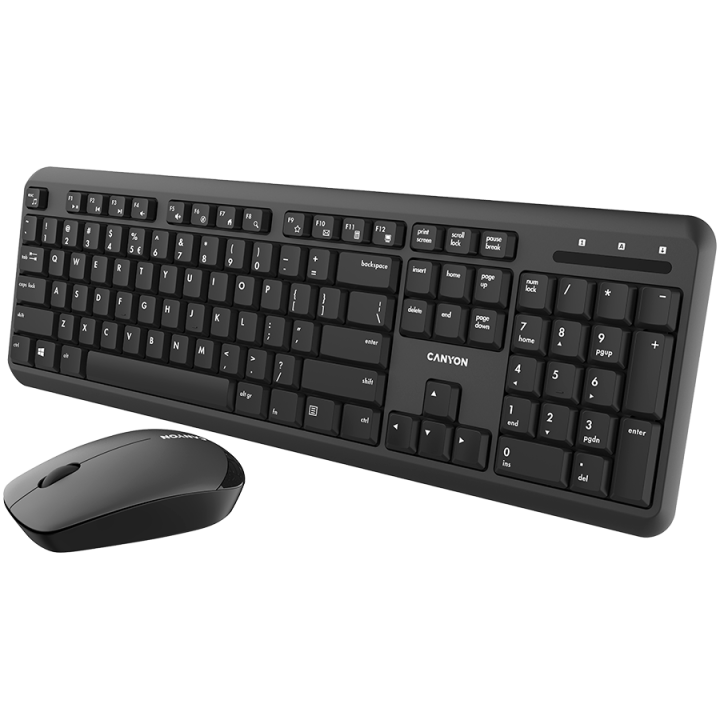 CANYON SET-W20 UK/US Keyboard+Mouse Velvet Wireless Black