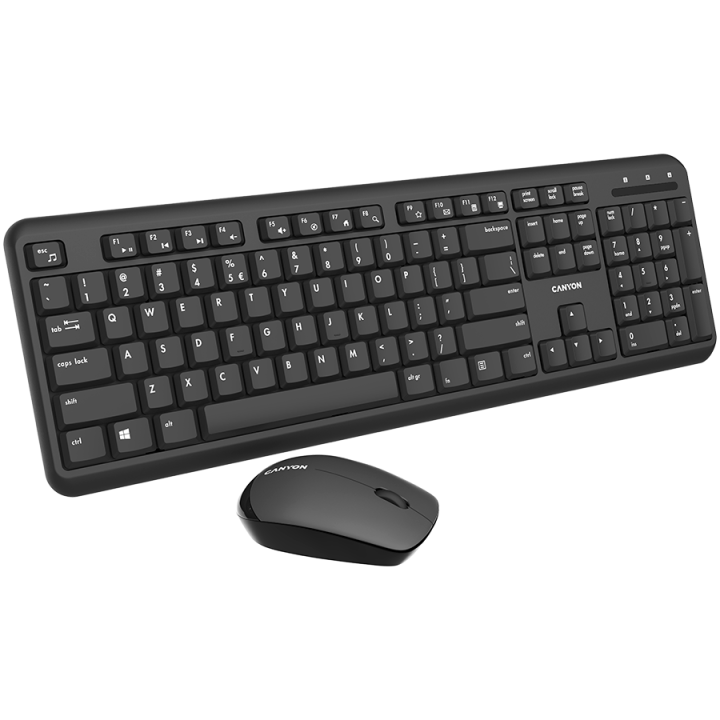 CANYON SET-W20 UK/US Keyboard+Mouse Velvet Wireless Black