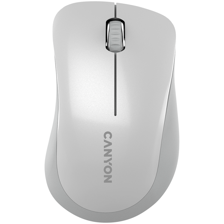 CANYON MW-11, 2.4 GHz Wireless mouse ,with 3 buttons, DPI 1200, Battery:AAA*2pcs ,pearl white grey67*109*38mm 0.063kg