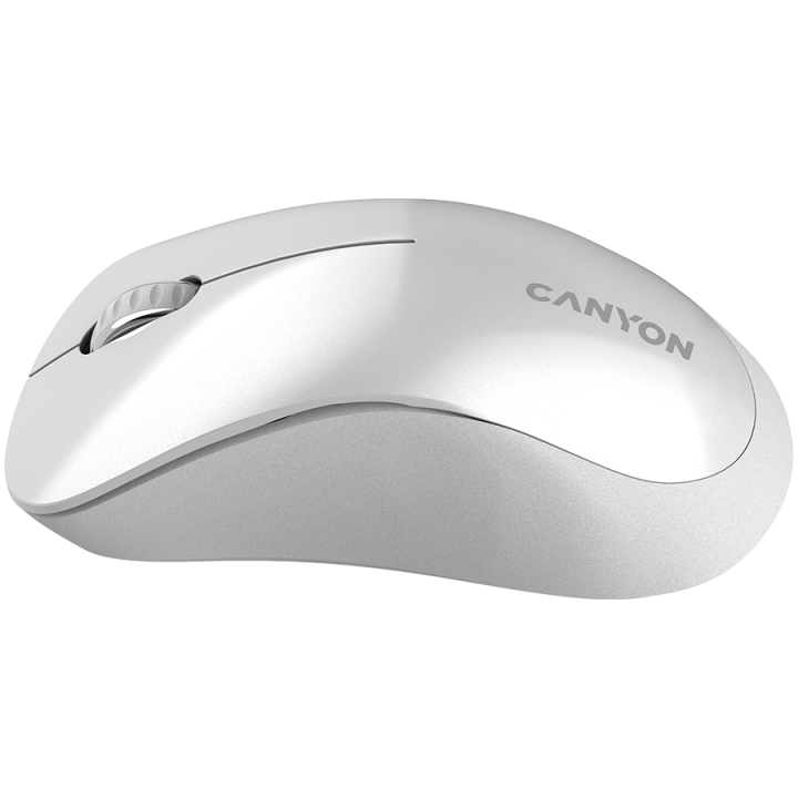 CANYON MW-11, 2.4 GHz Wireless mouse ,with 3 buttons, DPI 1200, Battery:AAA*2pcs ,pearl white grey67*109*38mm 0.063kg