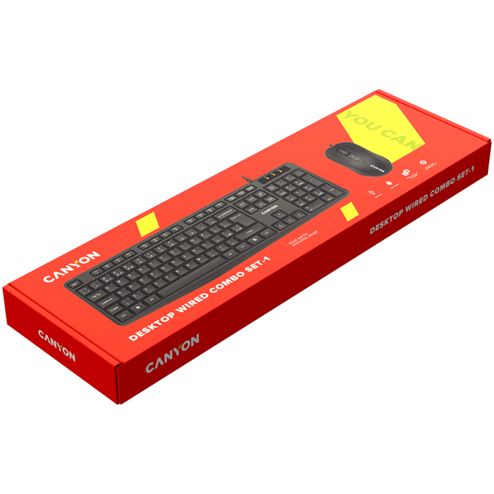 CANYON SET-1 EN Keyboard+Mouse Wired Black