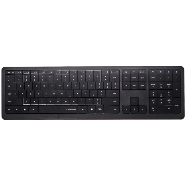 CLEVETURA CLVX 1 Touch-On-Keys AI Wireless Keyboard, ANSI US Windows Layout, Scissor Switches, Aluminum Chassis, Interactive RGB